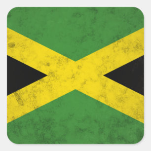 Jamaica Fyrkantigt Klistermärke