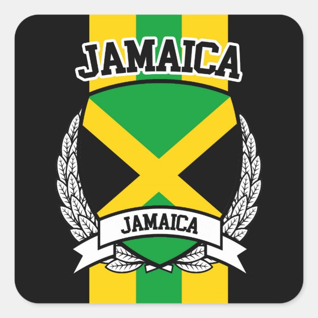 Jamaica Fyrkantigt Klistermärke (Framsida)