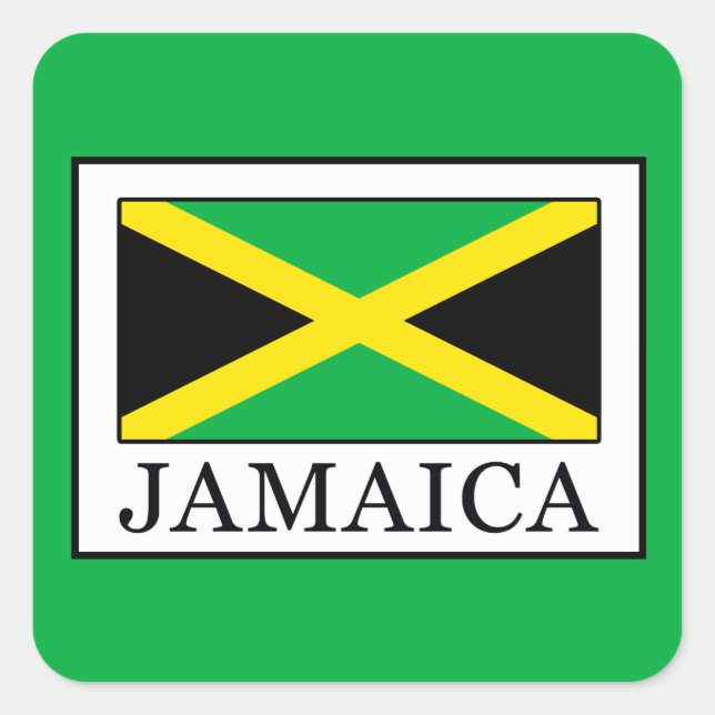 Jamaica Fyrkantigt Klistermärke (Framsida)