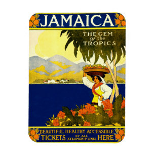 Jamaica gemen av tropikernan reser affischen 1910 magnet