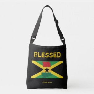 JAMAICA GHANA-FLAGGA Blästerskript med dubbla kult Axelväska