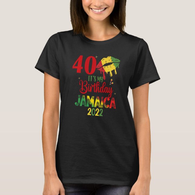 Jamaica Girl 30:e 50:e Party Outfit Match T Shirt (Framsida)