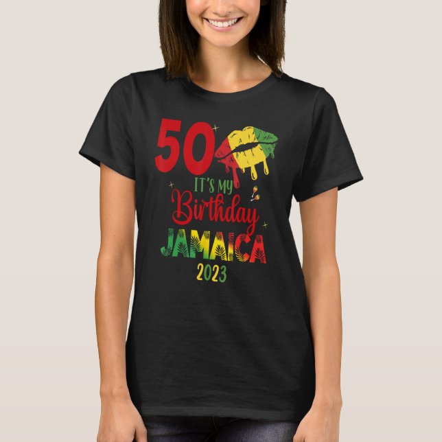 Jamaica Girl 30:e 50:e Party Outfit Match T Shirt (Framsida)
