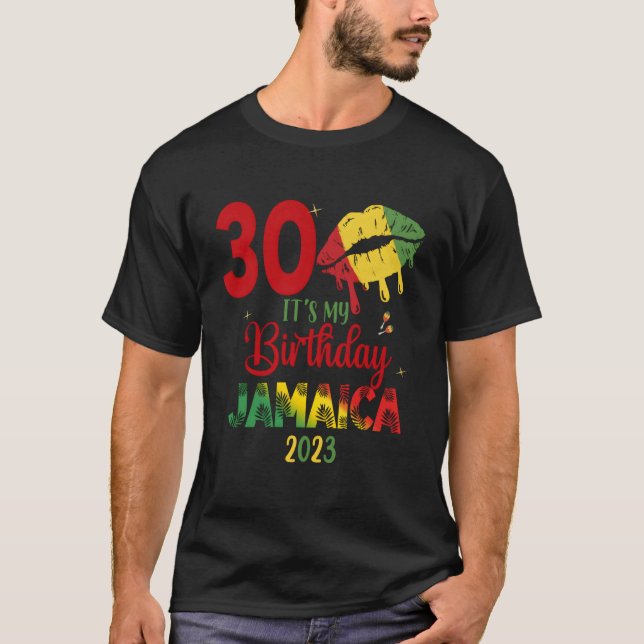 Jamaica Girl 30th 50th Party Outfit Match T Shirt (Framsida)