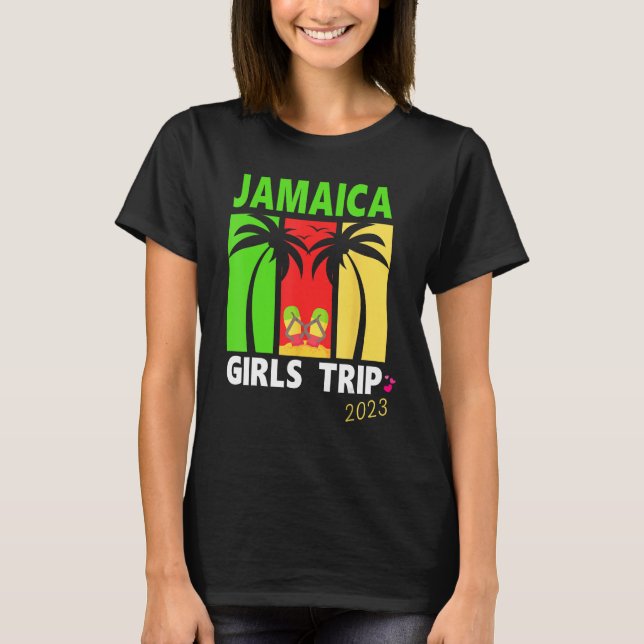 Jamaica Girls Resa 2023 Birthday Summer Vacation W T Shirt (Framsida)
