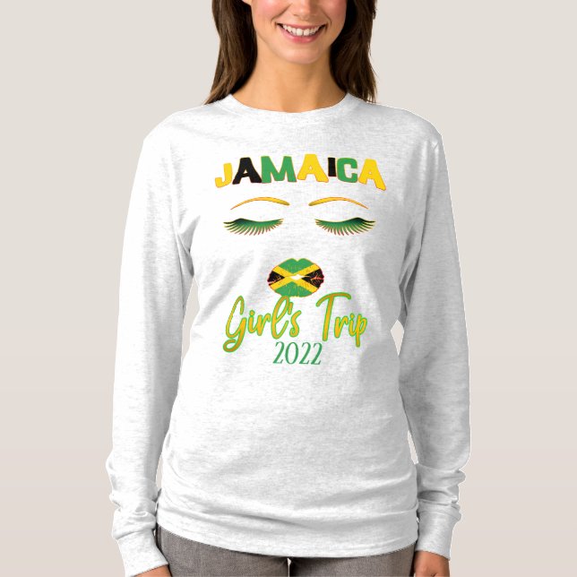 Jamaica Girls Resa Vacation Matching Ansikte 2022  T Shirt (Framsida)