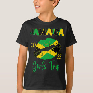 Jamaica Girls Resa Vacation Travel Matching Läppar T Shirt