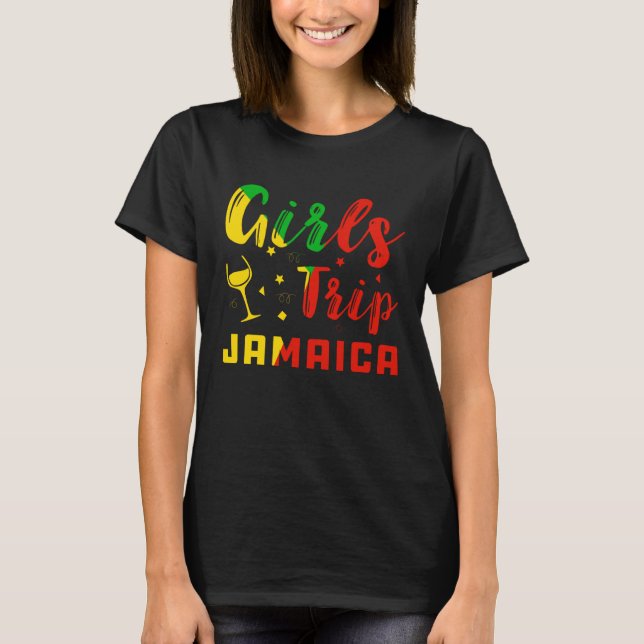 Jamaica Girls Trip Bachelorette Party summer Vacat T Shirt (Framsida)