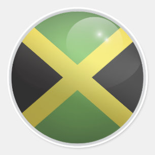 Jamaica Glossy Circle Flagga Runt Klistermärke