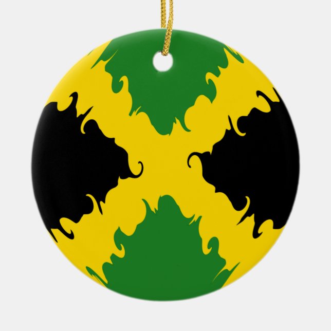 Jamaica Gnarly flagga Julgransprydnad Keramik (Framsidan)
