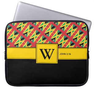 JAMAICA GRENADA Bible Monogram Christian Laptop Fodral