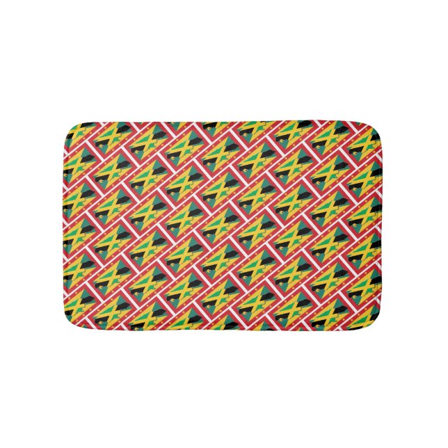 JAMAICA GRENADA FLAGGOR Patriotic Geometric Modern Badrumsmatta (Framsidan)