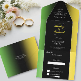 Jamaica Grönt Black & Guld Elegant Modern Jamaican