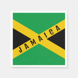 Jamaica Grönt Black & Guld Jamaican Flagga Pappersservett