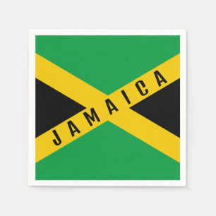 Jamaica Grönt Black & Guld Jamaican Flagga Pappersservett