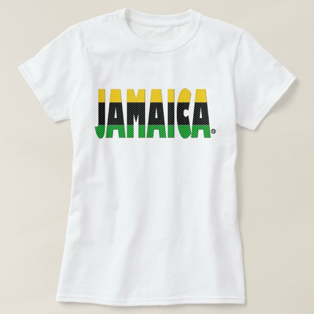 Jamaica Guld Black Grönt Rand Jamaica T-Shirt (Design framsida)