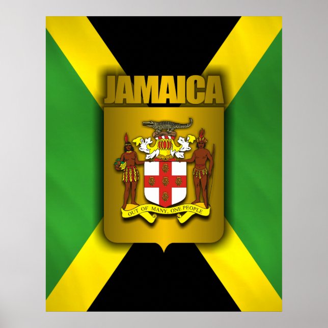 Jamaica Guld Label Poster och skriver ut (Framsidan)