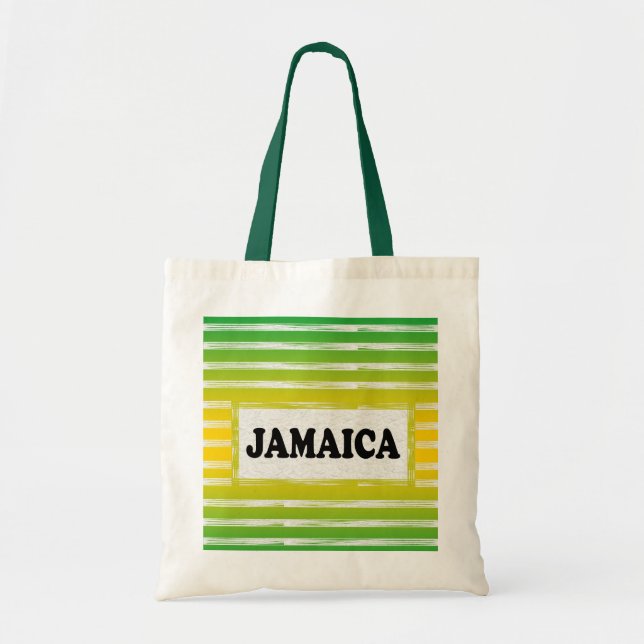 Jamaica Gult Grönt Black Tote Bag Tygkasse (Framsidan)
