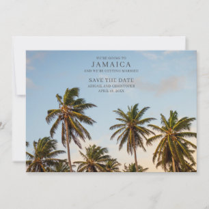 Jamaica Handflatan Träd Beach Sparar datumen Meddelande