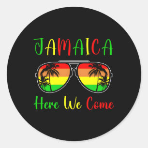Jamaica här Kom 2023 2024 Jamaican Travel Vac Runt Klistermärke