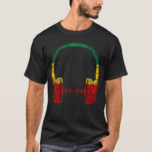 Jamaica Headphone Rasta Reggae Music Kärlek T Shirt