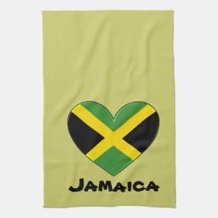 Jamaica Heart Flagga Kökshandduk