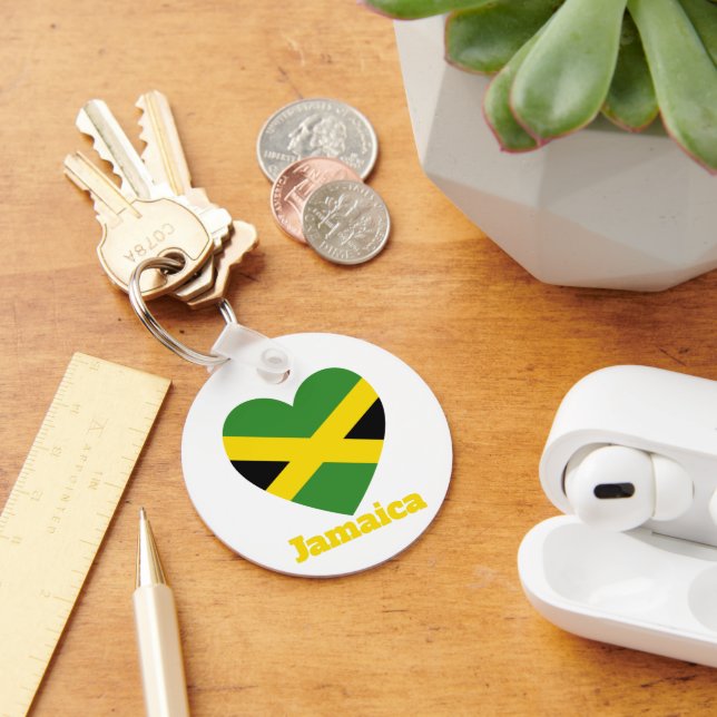 Jamaica Heart Flagga Nyckelring (Skrivbord)