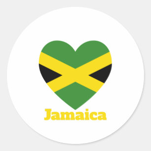 Jamaica Heart Flagga Runt Klistermärke