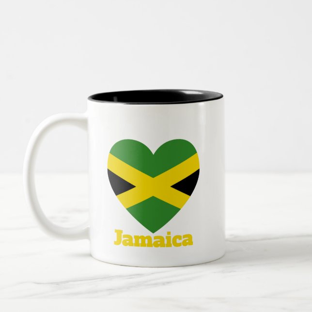 Jamaica Heart Flagga Två-Tonad Mugg (Vänster)