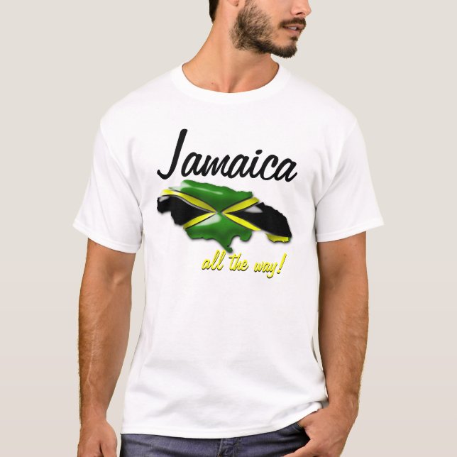 Jamaica hela vägen karta av den Jamaica T skjortan Shirt (Framsida)