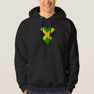 Jamaica Heritage Heart Jamaicansk Flagga Stolthet Hoodie
