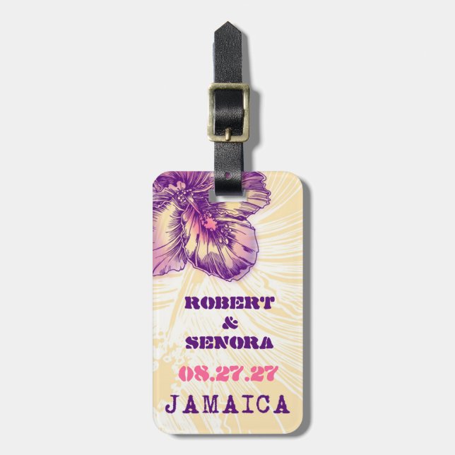 JAMAICA Hibiscus destination Bagagebricka (Vertikal Framsida)