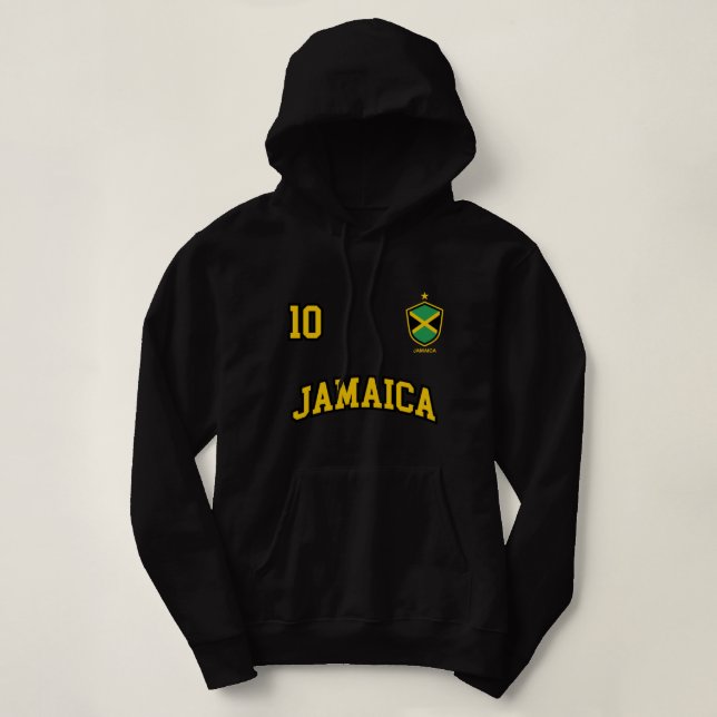 Jamaica Hoodie 10 Ocer Team Sports Jamaic T Shirt (Design framsida)