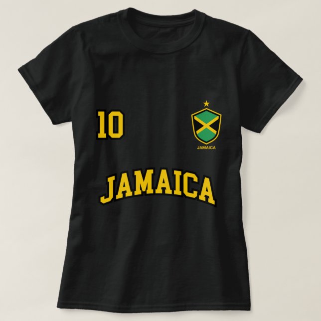 Jamaica Hoodie 10 Ocer Team Sports Jamaic T Shirt (Design framsida)