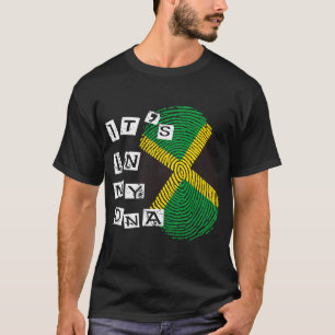 Jamaica i mitt DNA Proud Jamaican Flagga Jamaican  T Shirt