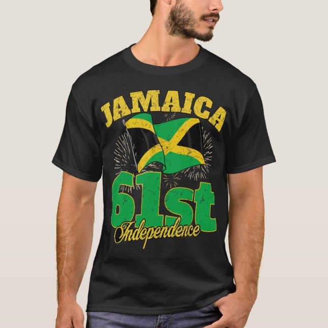 Jamaica Independence day 61:a 1962 Jamaican Flagga T Shirt (Framsida)