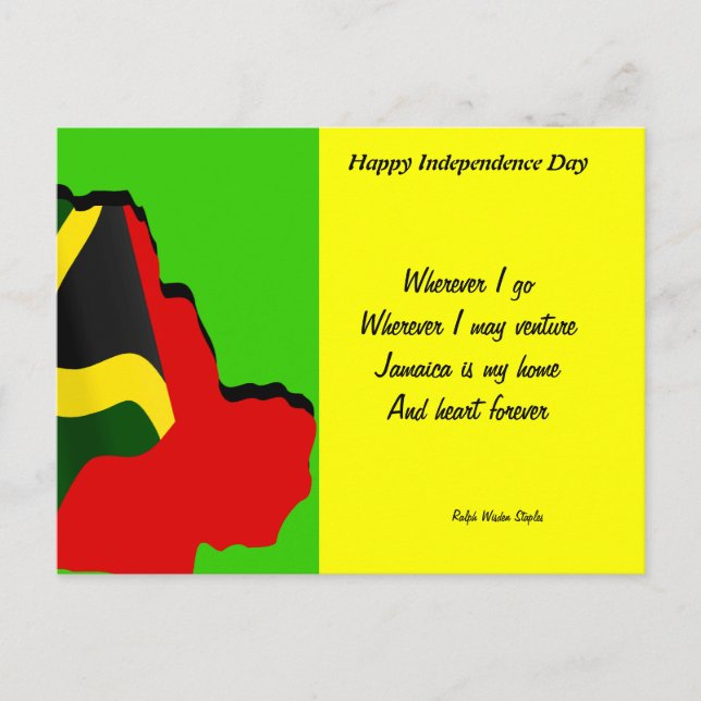 Jamaica independence day vycards-where I go Vykort (Framsida)