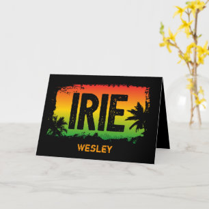 Jamaica IRIE Tropisk Palmtree Rasta Flaggfärger Kort