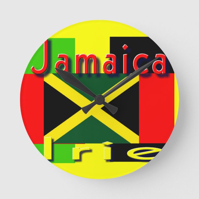 Jamaica irie-väggklocka rund klocka (Framsida)