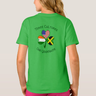 Jamaica Irland USA Shamrock Personlig Text T Shirt