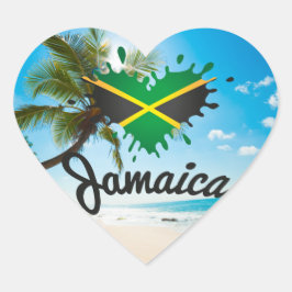 Jamaica Island Love - Proud Jamaicans - Sticker Hjärtformat Klistermärke