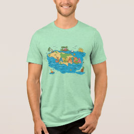Jamaica island map t shirt
