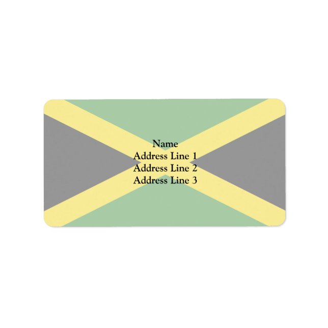 Jamaica, Jamaica flagga Adressetikett (Framsidan)