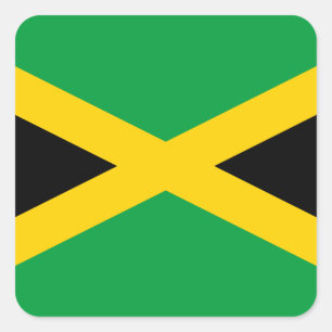 Jamaica (Jamaica)-Flagga Fyrkantigt Klistermärke