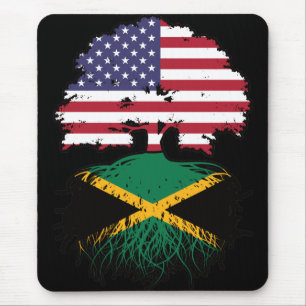 Jamaica Jamaican Amerikanska Träd Roots Flagga Musmatta