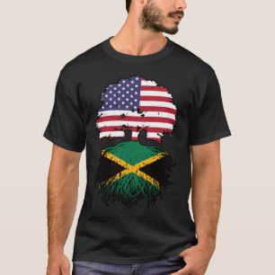 Jamaica Jamaican Amerikanska Träd Roots Flagga T Shirt