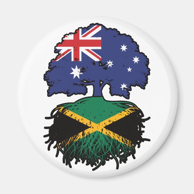 Jamaica Jamaican Australian Australia Träd Roots Magnet (Framsidan)