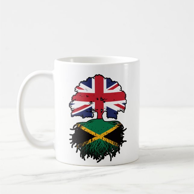 Jamaica Jamaican British Träd Roots Flagga Kaffemugg (Vänster)