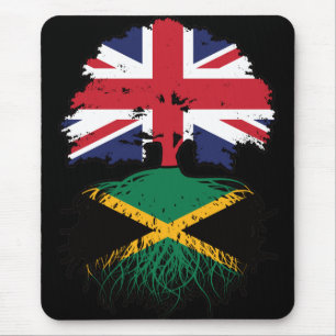 Jamaica Jamaican British Träd Roots Flagga Musmatta
