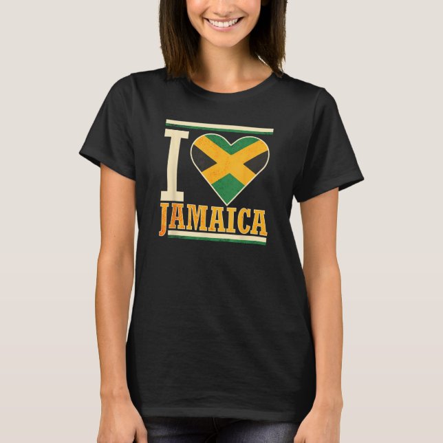 Jamaica Jamaican Flag Love Fan 2 T Shirt (Framsida)